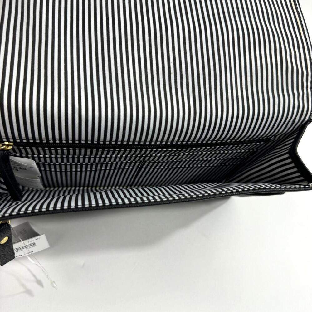Minicci Solid Black Faux Leather Large Rectangle Envelope Wallet Clutch New - Picture 8 of 11